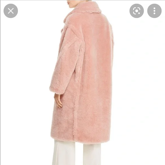 Yves Salomon Pink Teddy Coat